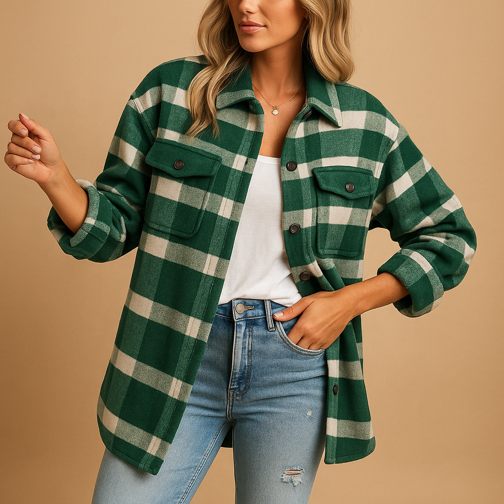Trendy oversized winter jacket for women, offering warmth and a chic, casual look for cold weather fashion.