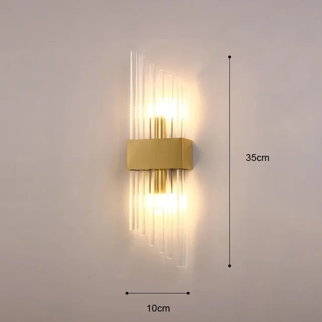 Close-up of luxurious crystal glass on a Regal LED wall sconce, providing elegant accent lighting.