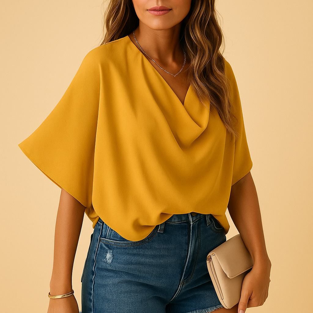 Women's fashion batwing sleeve blouse, featuring a loose, comfortable fit for all-day wear.