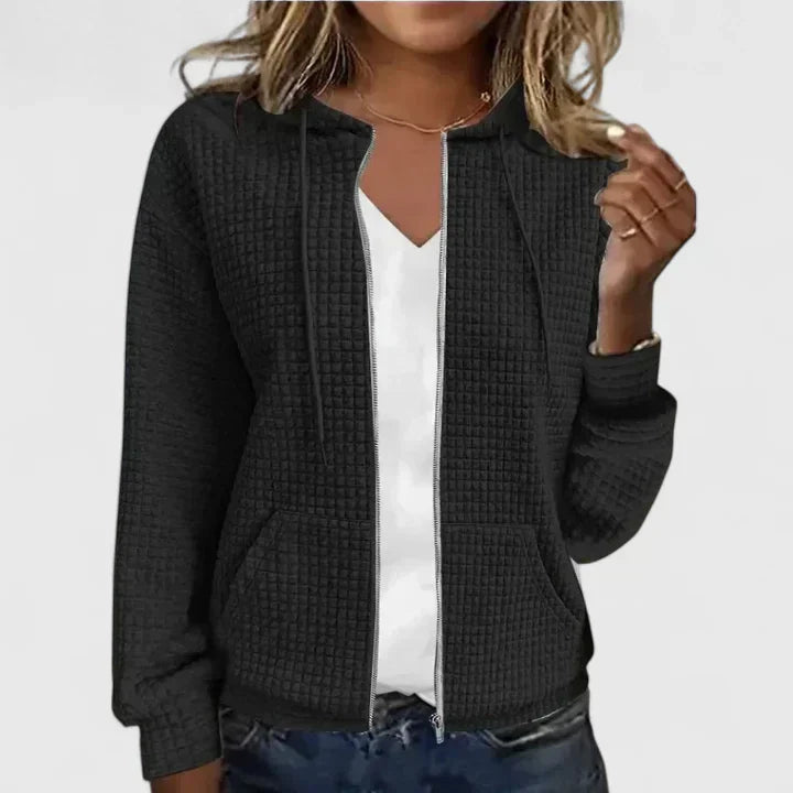 Lightweight open-front women's cardigan for elegant layering. Flowing knit ideal for office, travel & daily wear.