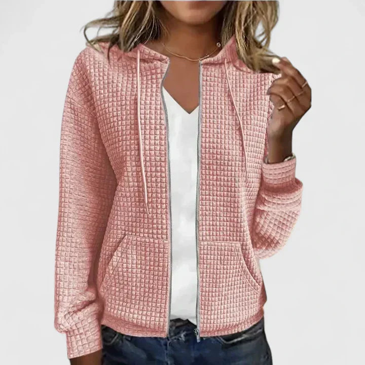 Chic women's flowing knit cardigan, lightweight. Perfect everyday fashion, comfortable office attire & travel outfit.