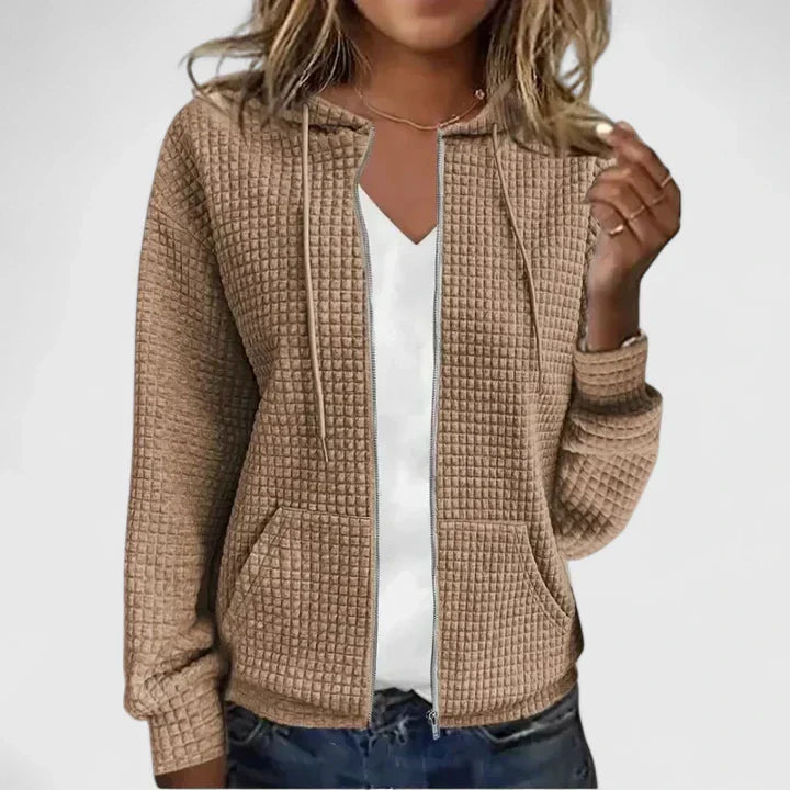 Flowing women's knit cardigan, lightweight & elegant. A versatile open-front outerwear piece for stylish layering.