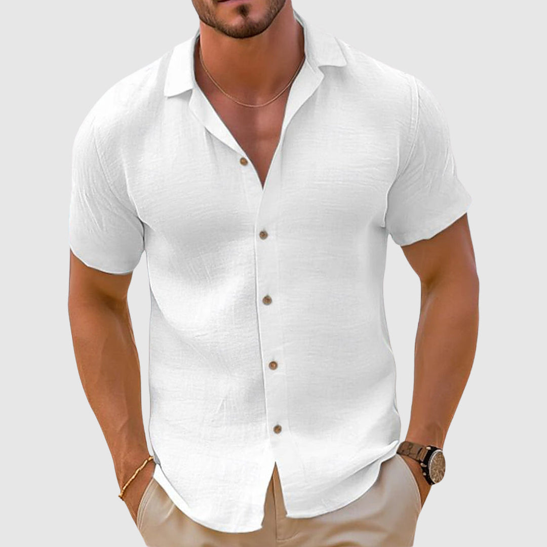 Khaki men's relaxed fit polo shirt, an effortless casual top for men's everyday style & comfort.
