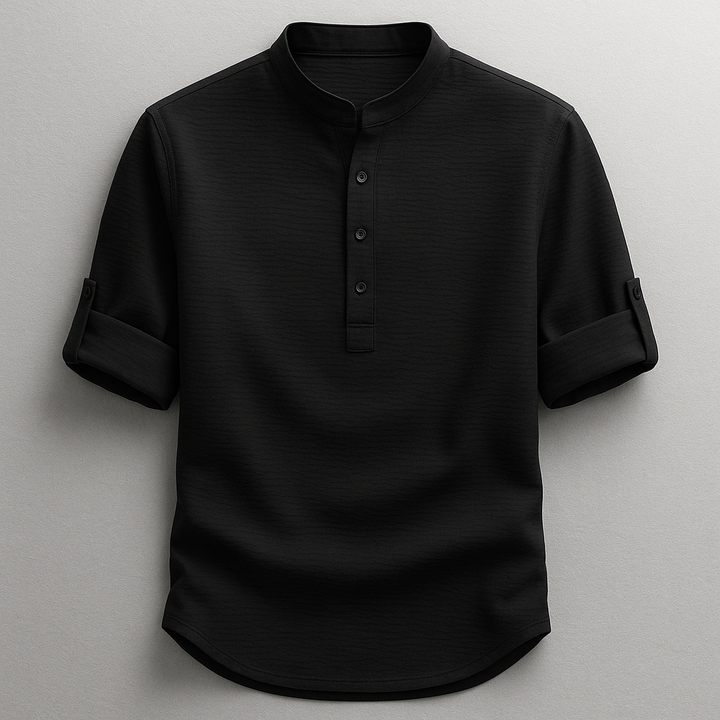 Premium men's classic button-down shirt, refined long-sleeve design perfect for a sharp, tailored look.