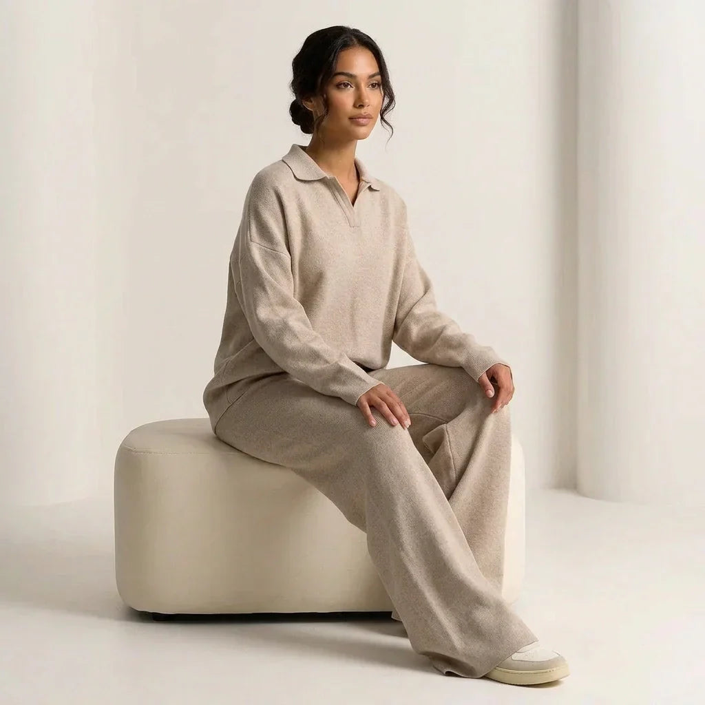 Softest women's cashmere loungewear, a luxury set designed for ultimate comfort and cozy home relaxation.