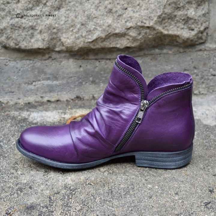 Stylish waterproof women's ankle boots with orthopedic support for all-weather comfort. Perfect for walking.