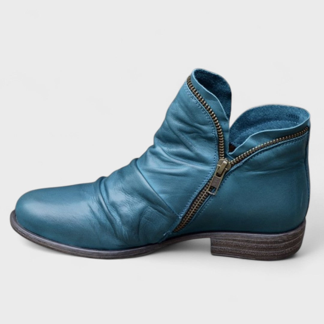 Ladies' comfortable ankle boots featuring a supportive block heel. Everyday wear, offering excellent foot support.