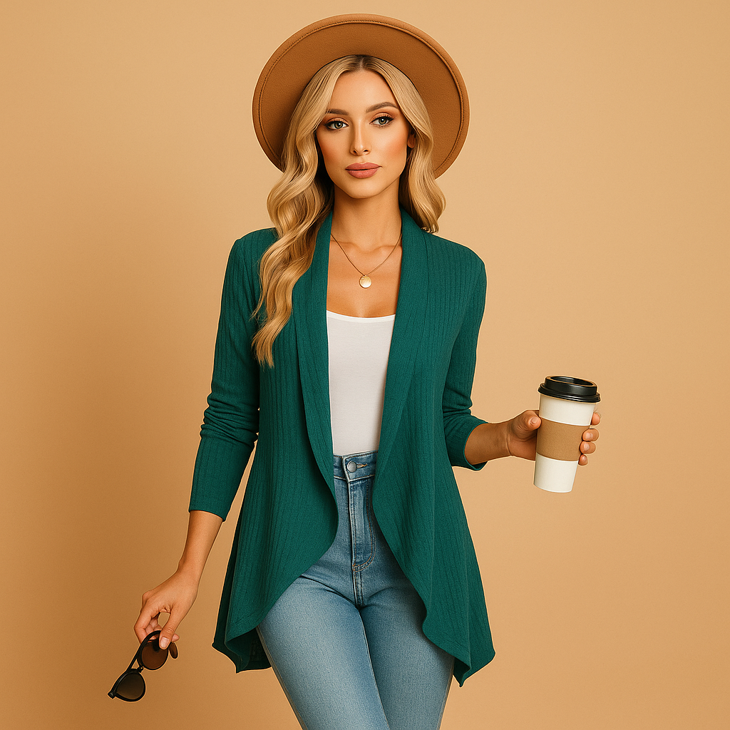 Comfortable oversized long black cardigan for women, ideal for casual layering or elegant versatile style.