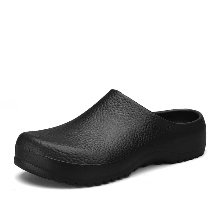 Unisex waterproof work clogs, non-slip & comfortable for long shifts. Durable professional safety shoes.