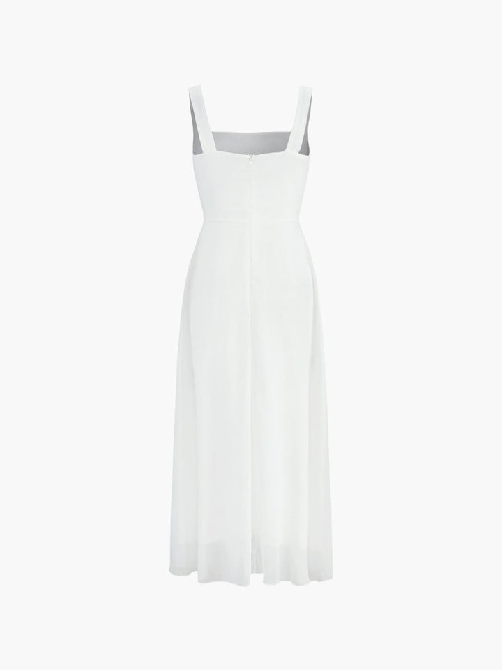 Women's Square Neck A-Line Midi Dress
