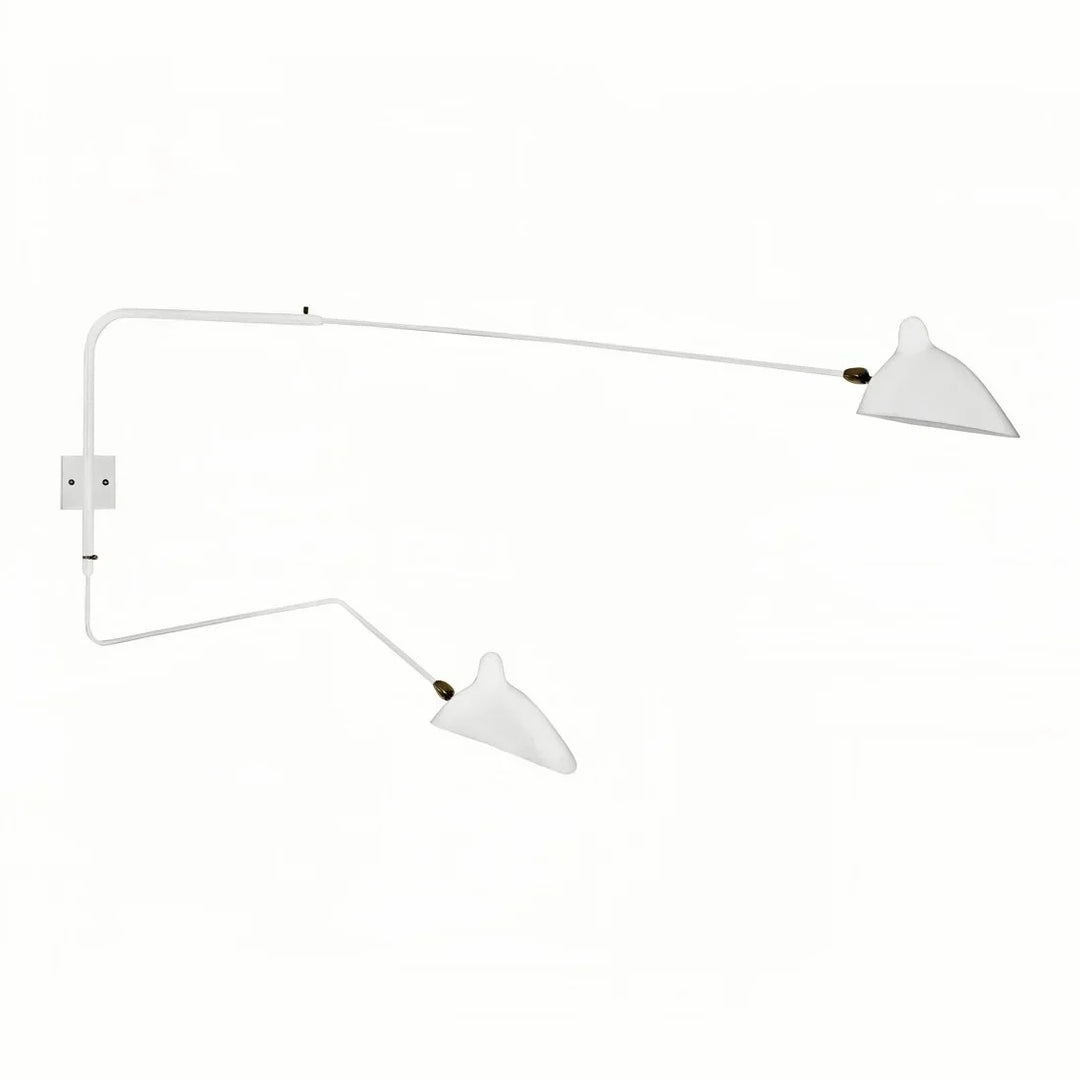 Adjustable wall lamp for reading, modern design in black/white, enhances any interior lighting.