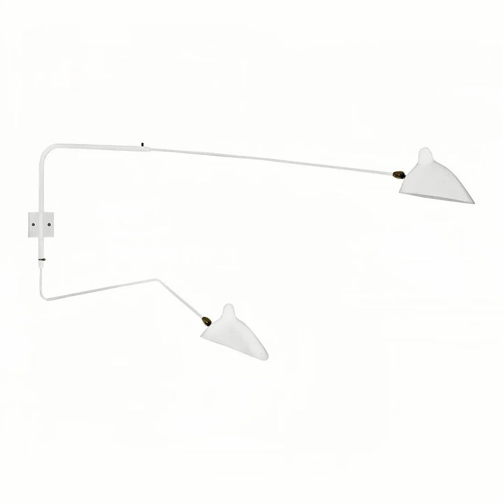 Adjustable wall lamp for reading, modern design in black/white, enhances any interior lighting.