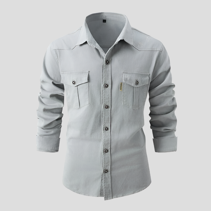 Premium quality men's button-down collared shirt, designed for durable everyday wear and fashion style.