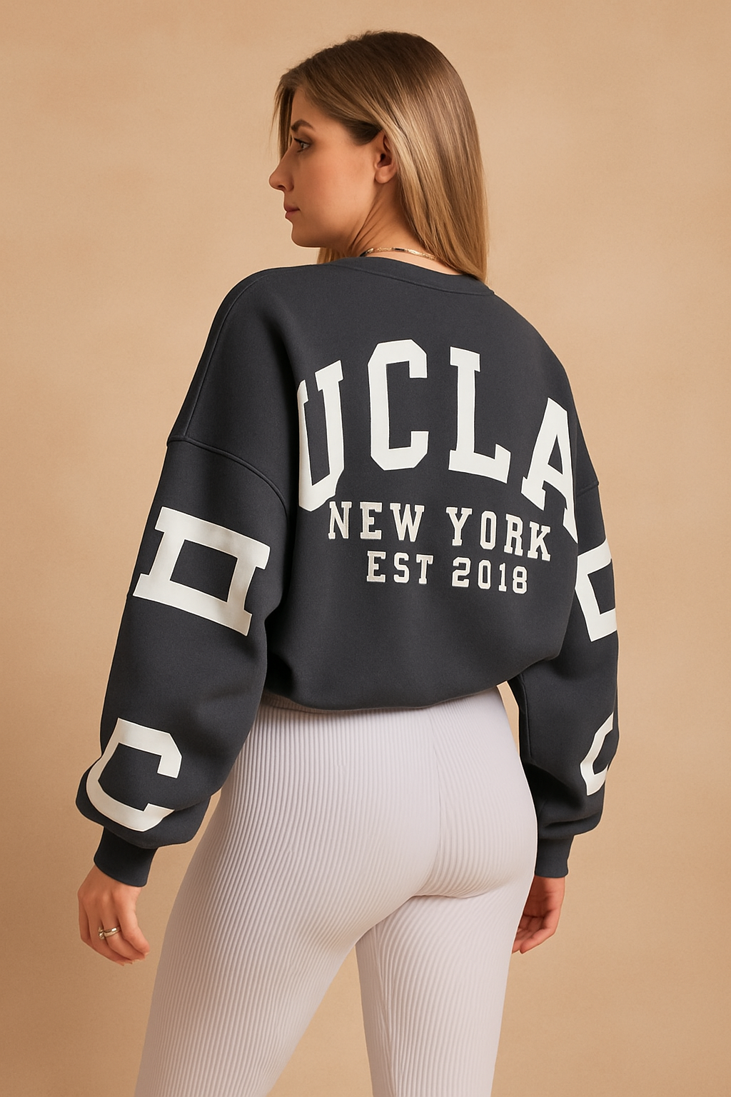 Comfortable women's everyday sweater with a cozy knit texture, ideal for relaxed fit casual style.