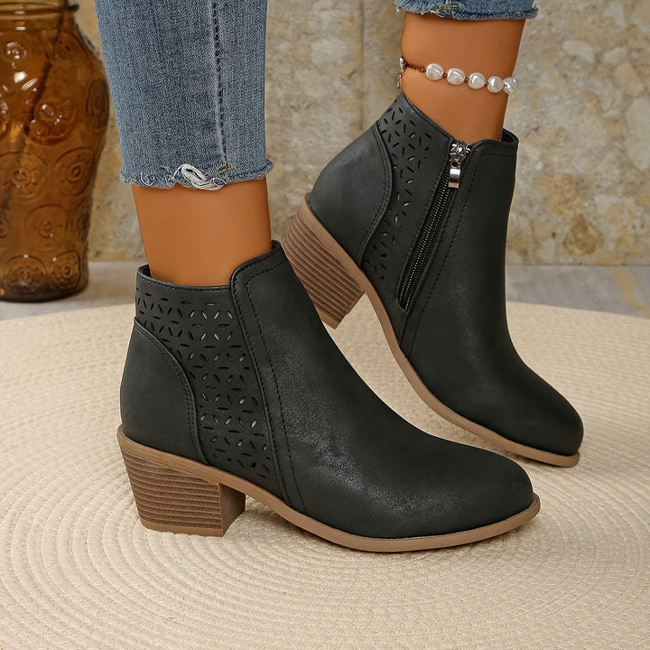 Stylish women's orthopedic boots with laser cut ventilation, providing supportive all-day comfort & foot pain relief.