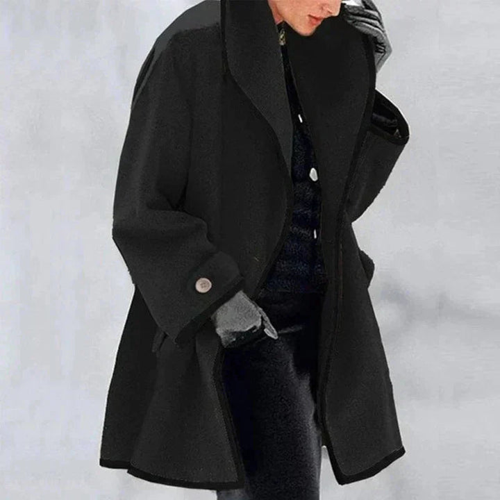 Chic plus size double-breasted women's jacket, a versatile classic for winter fashion and elegant outerwear.
