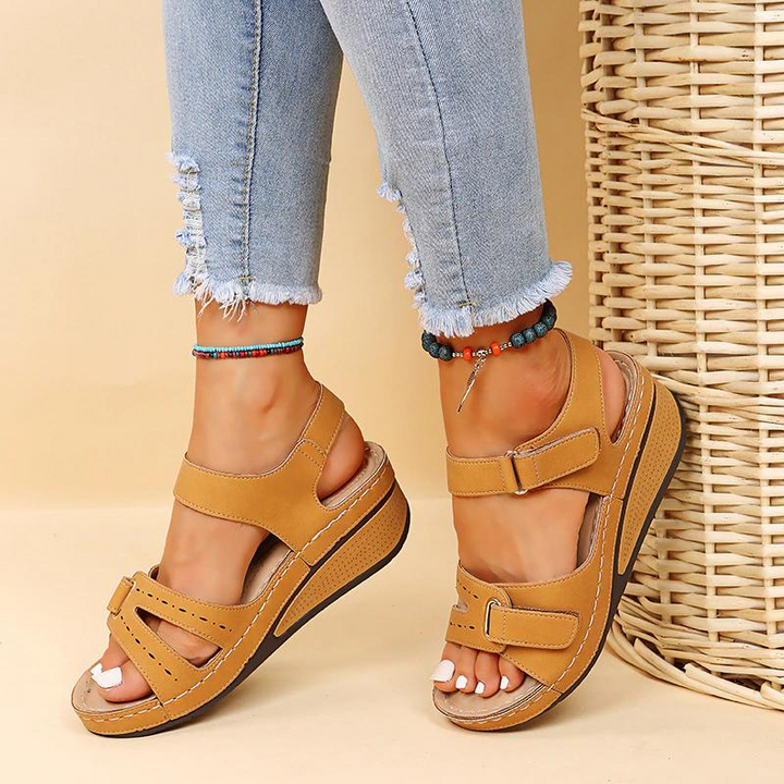 Women's pain relief footwear: adjustable orthopedic sandals for walking & summer wear.