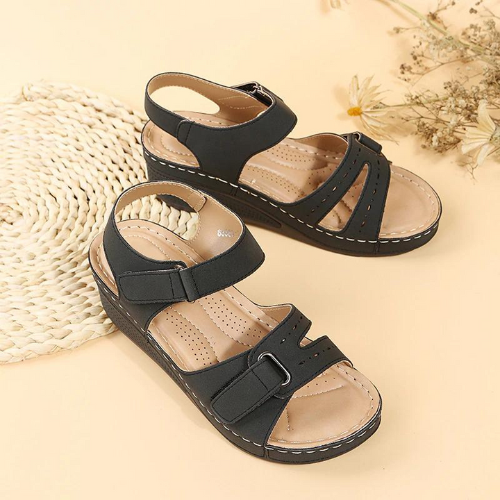 Elegant women's adjustable sandals offering superior foot support and pain relief.