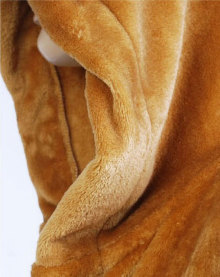 Men's hooded long dressing gown with belt, made from plush fabric for supreme comfort. Ideal warm bathrobe for after bath.
