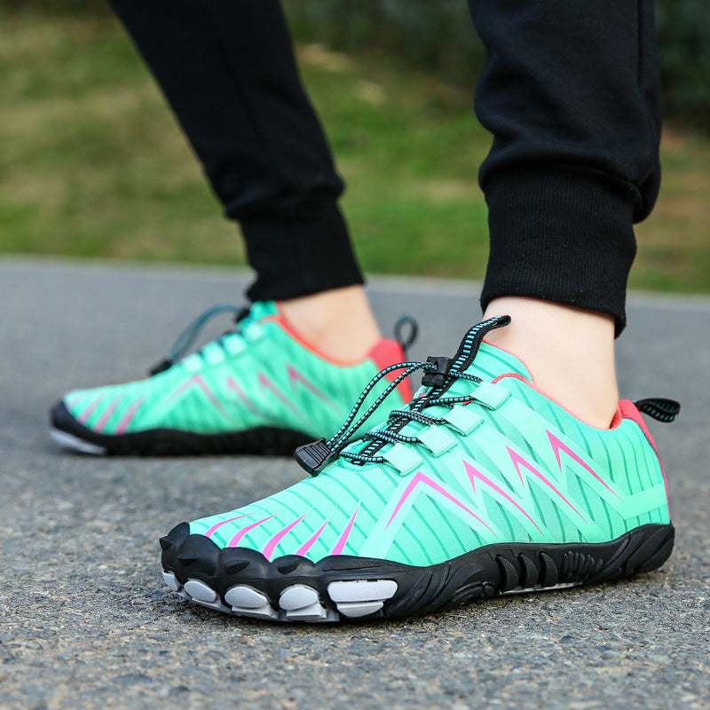 Men's minimalist footwear, low top design for comfort and natural movement across multiple activities.