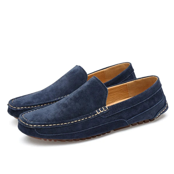 Comfortable men's slip-on loafers, perfect moccasin style for easy workday wear.