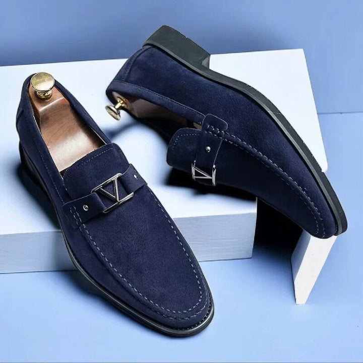 Men's slip-on formal loafers, perfect for business or smart casual wear. Comfortable dress shoes.