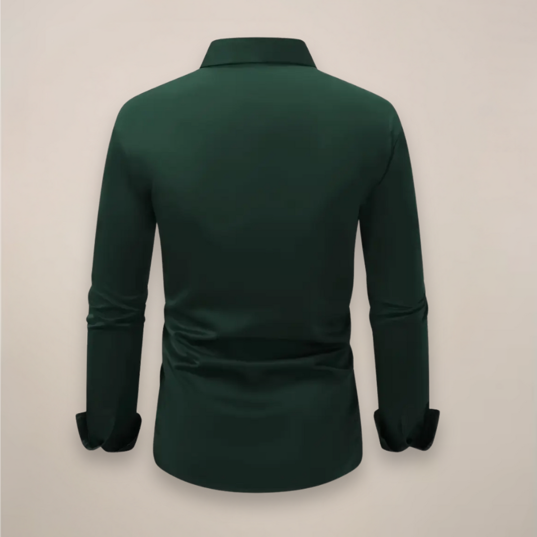 Professional & casual men's slim-fit long-sleeve button-up shirt for diverse occasions and mens fashion.
