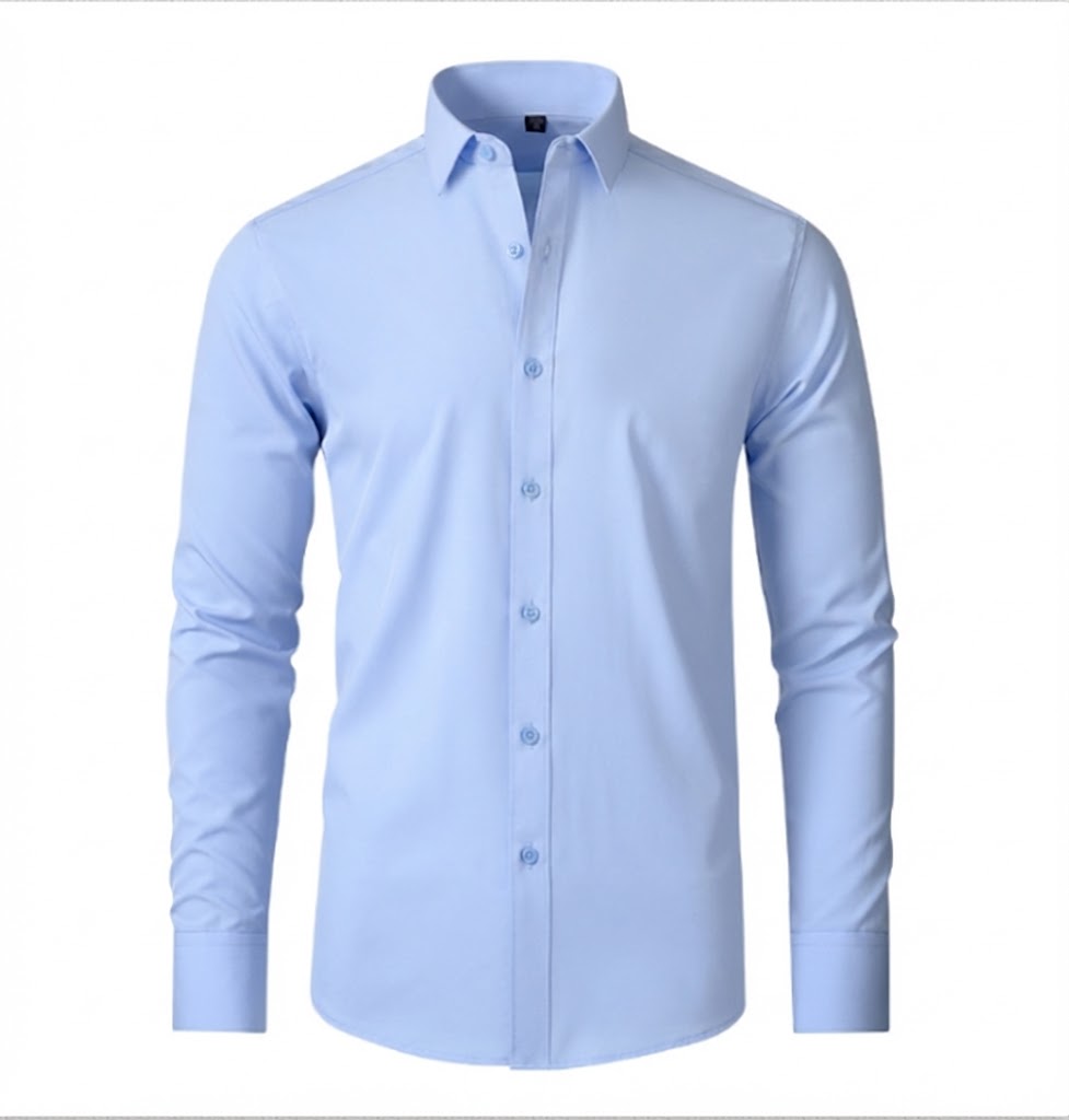 Premium men's long sleeve slim fit dress shirt, professional & modern, ideal for formal office wear.