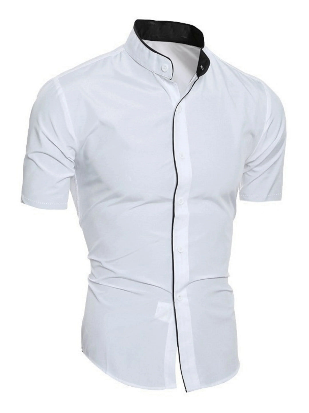 Versatile men's short sleeve button-up shirt. Fitted style for everyday wear, suitable for casual & smart casual looks.