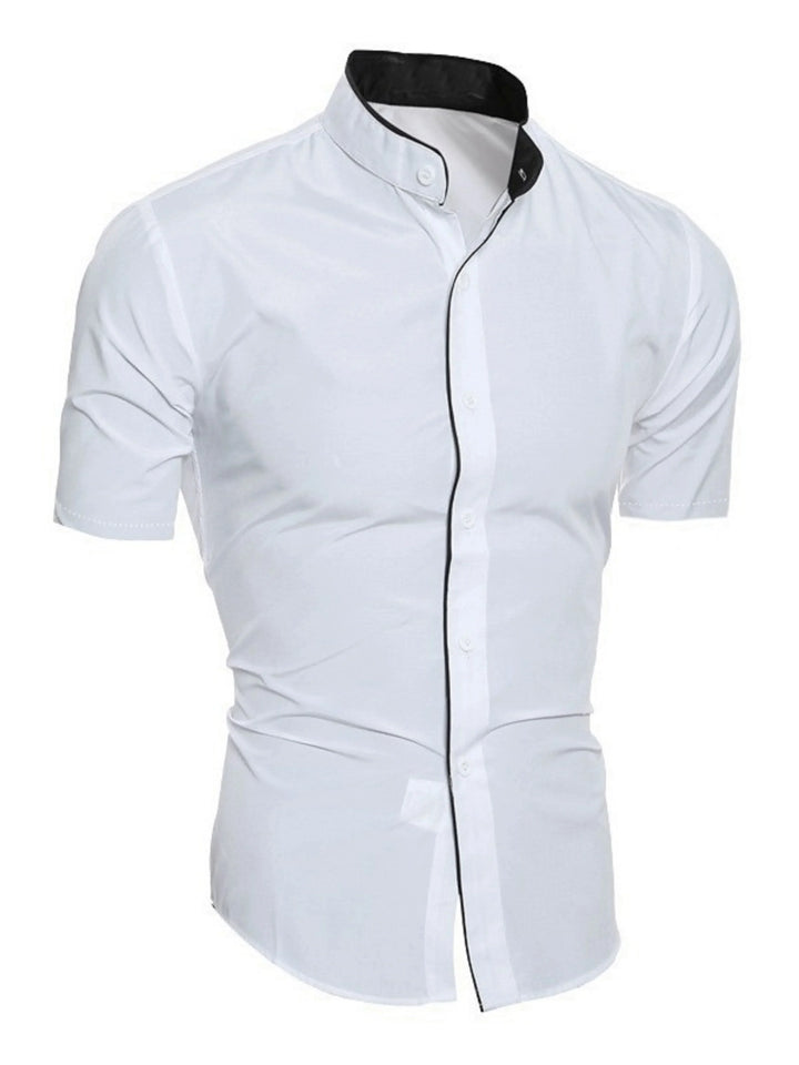 Versatile men's short sleeve button-up shirt. Fitted style for everyday wear, suitable for casual & smart casual looks.