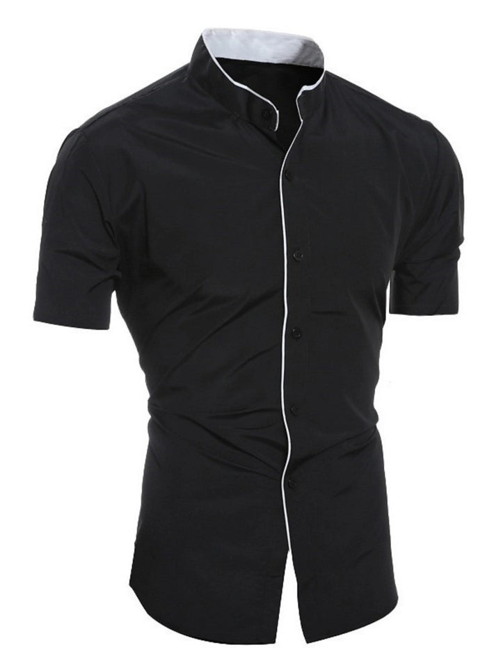 Men's fitted short sleeve button-up shirt, perfect for modern casual & smart casual wear. Versatile everyday top.