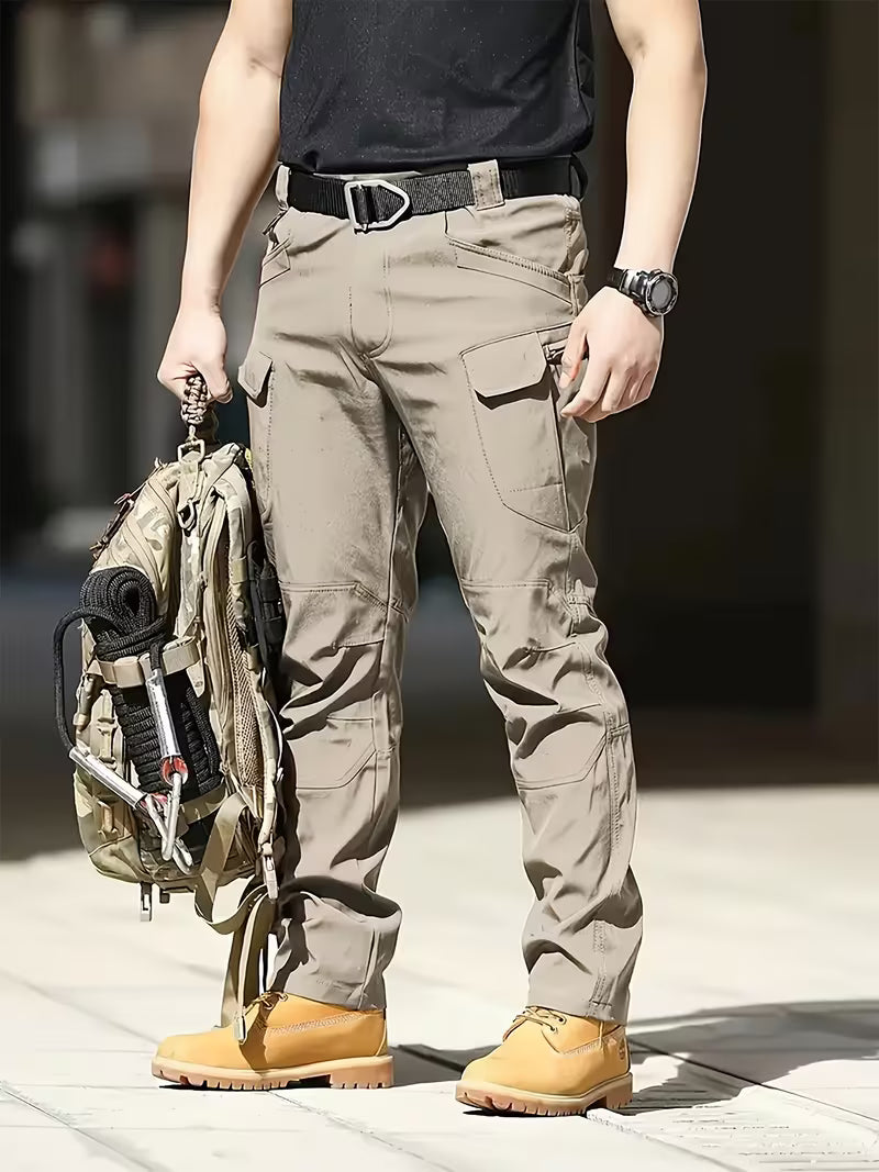 Multi-pocket men's work pants, cargo style for maximum utility and comfort.