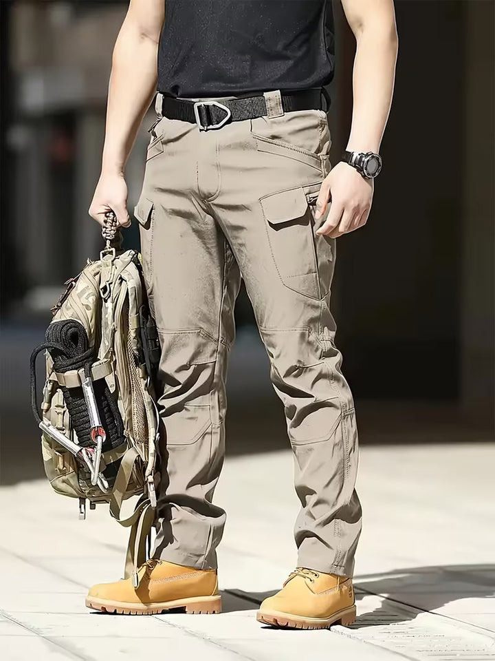 Multi-pocket men's work pants, cargo style for maximum utility and comfort.