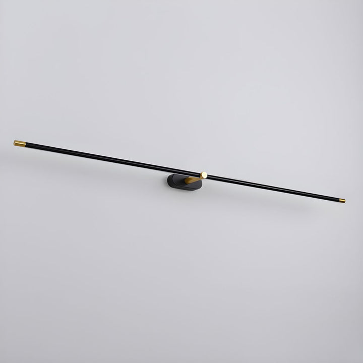 Gold linear LED indoor lamp, integrated, modern design, bedroom.