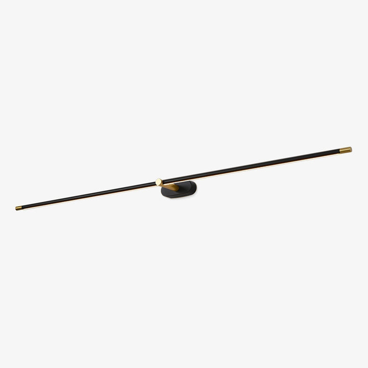 Modern minimalist linear LED wall light, black finish, for elegant interiors.