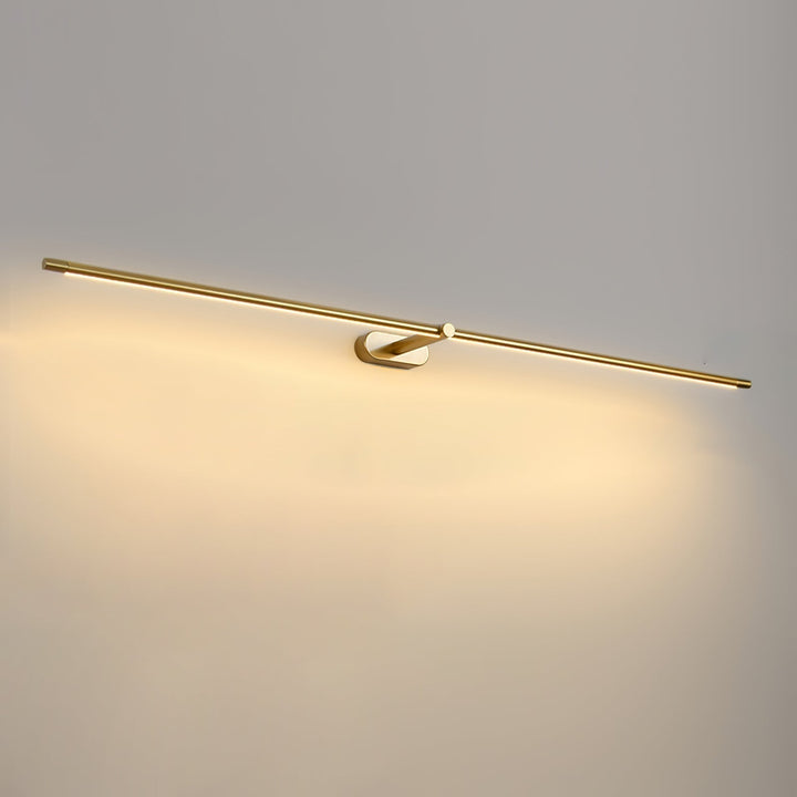 Black finish linear LED wall sconce, minimalist, hallway lighting.