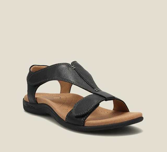 Comfortable women's orthopedic sandals with T-strap and arch support. Ideal lightweight summer footwear for active women.