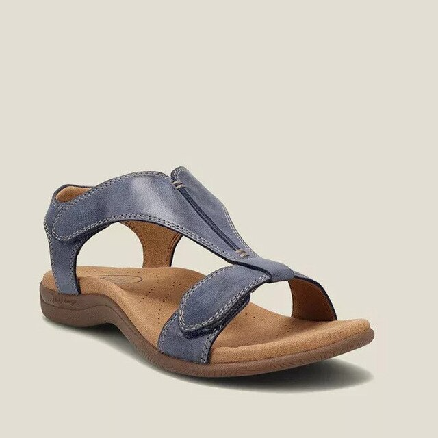 Elegant women's orthopedic T-strap sandals with excellent arch support. Comfortable, stylish summer footwear for women.
