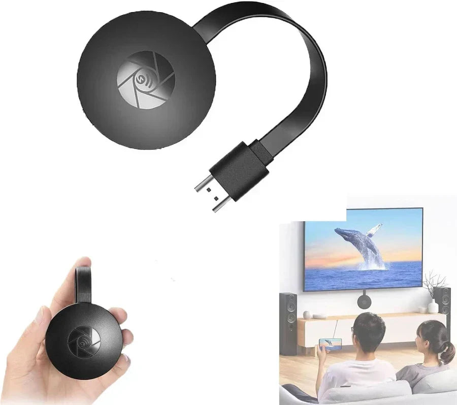 Universal wireless display adapter with AirPlay, Miracast, DLNA for all devices.