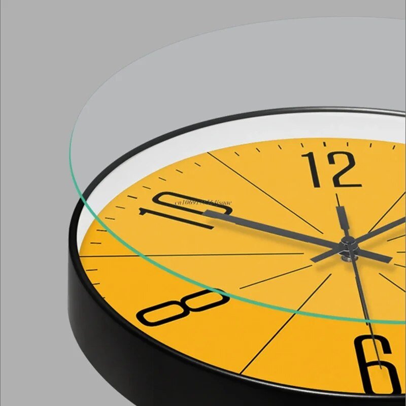 Modern minimalist wall clock with silent operation and a sleek design for any contemporary space.