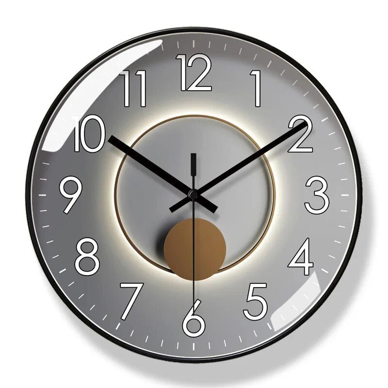 Silent modern minimalist wall clock. Perfect contemporary wall decor for a chic home & office.
