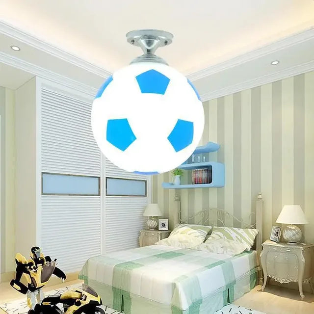 Basketball design LED ceiling fixture. Ideal playroom & bedroom light, adds fun sports decor to kids' rooms.