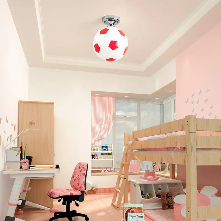 Football-themed LED ceiling light for kids' playrooms. Dynamic sports decor & bright lighting for children's spaces.