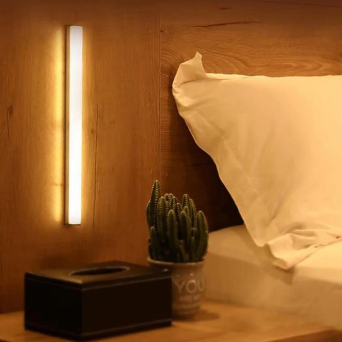 Smart wireless LED light bar, USB rechargeable with magnetic mount for convenient accent lighting.
