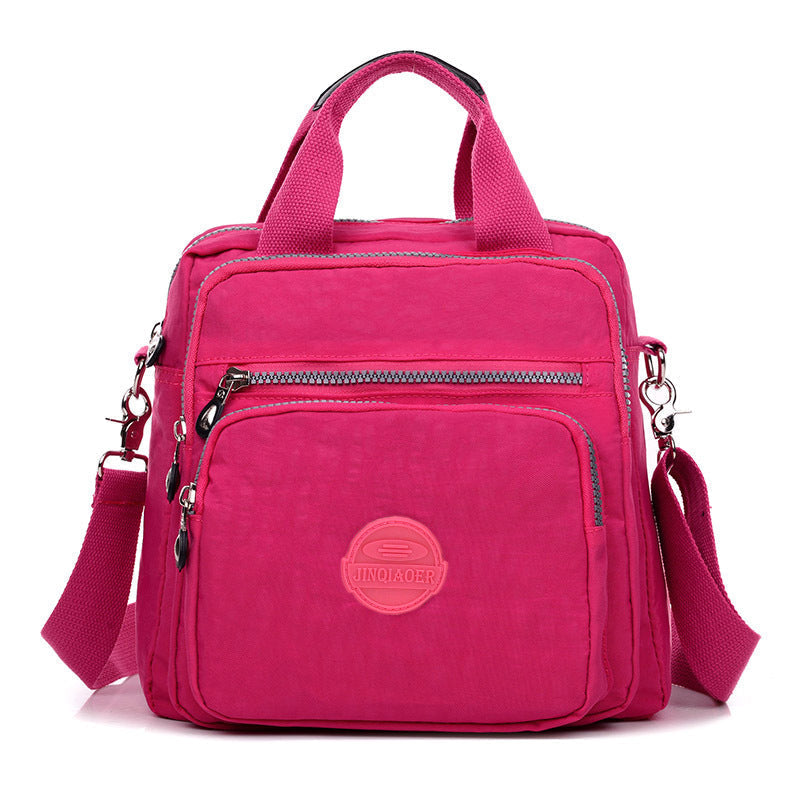 Detail of water-resistant fabric on a new women's crossbody bag, emphasizing durability and quality.