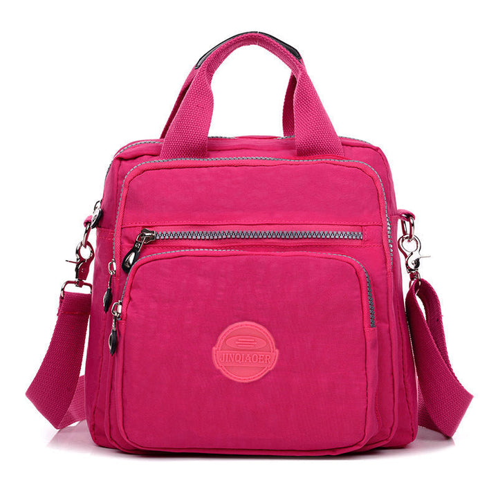 Detail of water-resistant fabric on a new women's crossbody bag, emphasizing durability and quality.