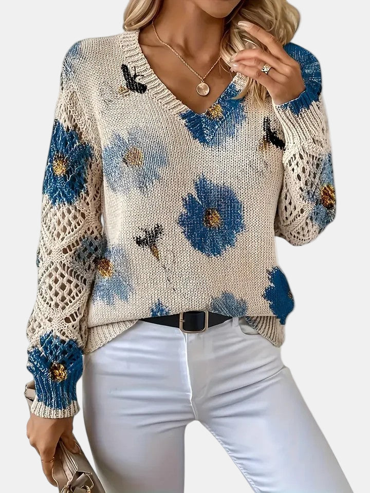 All-season women's knit sweater, a comfortable long sleeve top with a chic, versatile design.