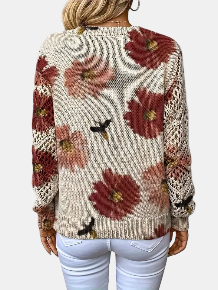 Classic women's knit sweater, comfortable all-season top with chic style for versatile daily outfits.