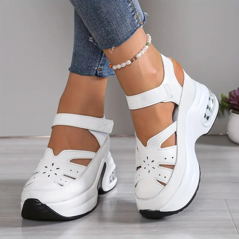 Women's ergonomic orthopedic walking shoes with arch support and wide toe box for foot health & daily comfort.