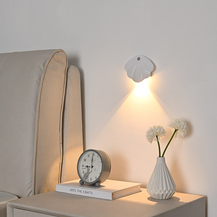 Smart motion sensor LED light, rechargeable, wireless for home safety & convenience.